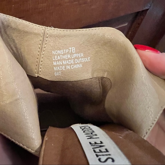 Steve MaddenNONSTP Natural peep toe block heel sandals SZ 7 - Picture 9 of 11